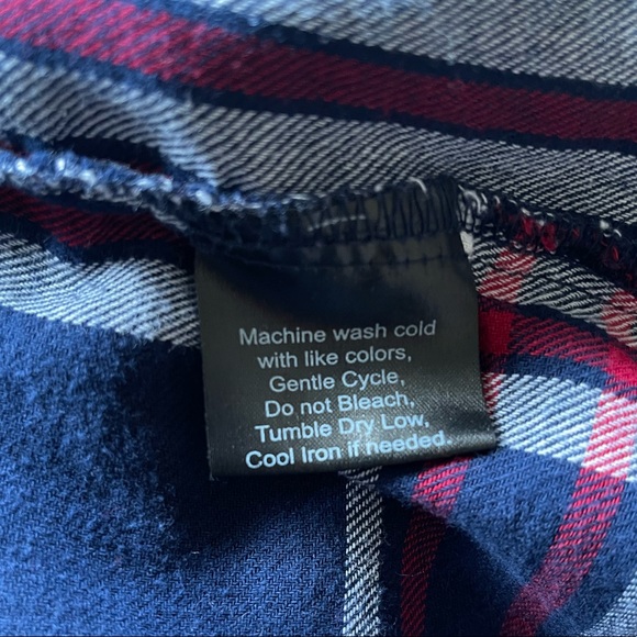 ALC At last classics Blue white red plaid half button down shirt - Picture 5 of 6